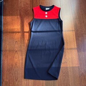Elegant Navy and Red Mini vintage style dress small love her madly NWOT